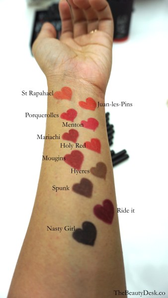 NARS-Precision-Lip-Liner-swatches-Indian-medium-skintone, NARS Precision Liner, lip liners swatches